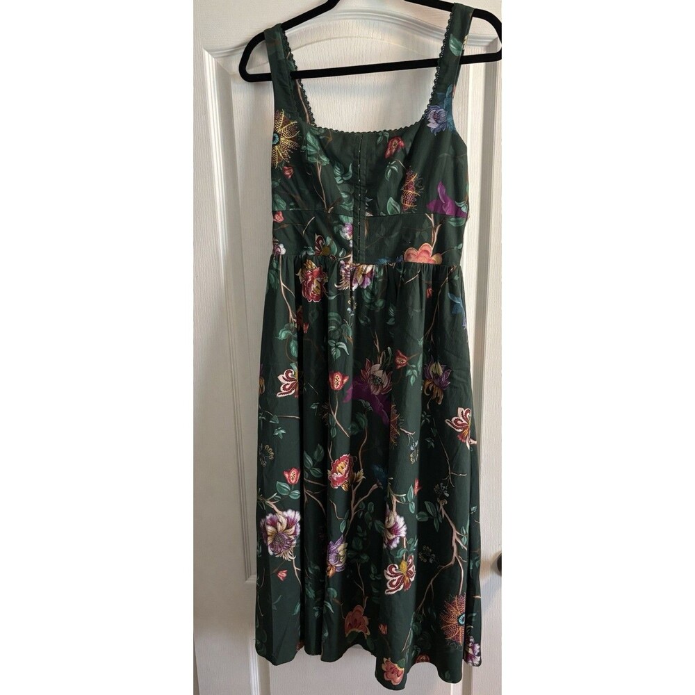 Avec Les Filles Corset Midi Dress Sz 6 Green NWT